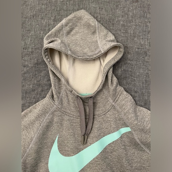 Nike Therma-Fit Hoodie Sweatshirt Gray Mint - Picture 3 of 10
